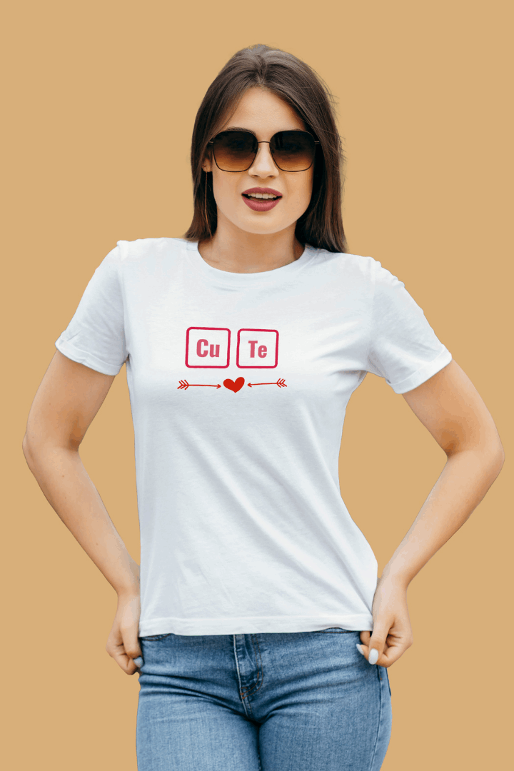 Women Regular CUTE Box Graphic Printed Tshirt