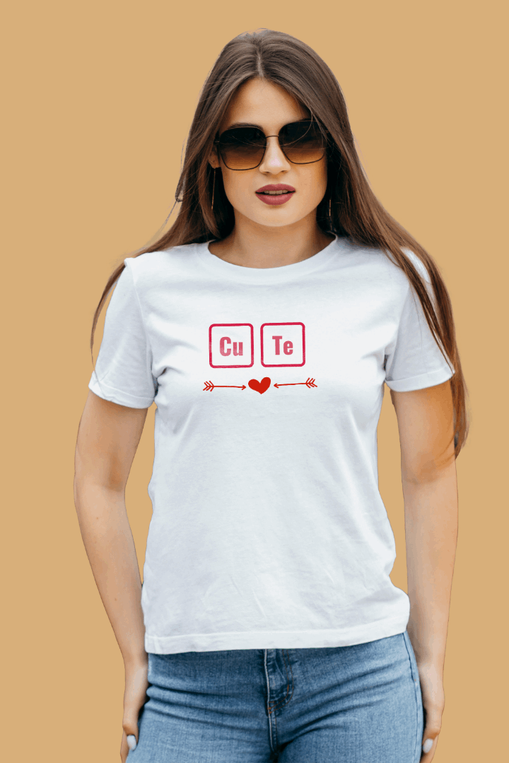 Women Regular CUTE Box Graphic Printed Tshirt