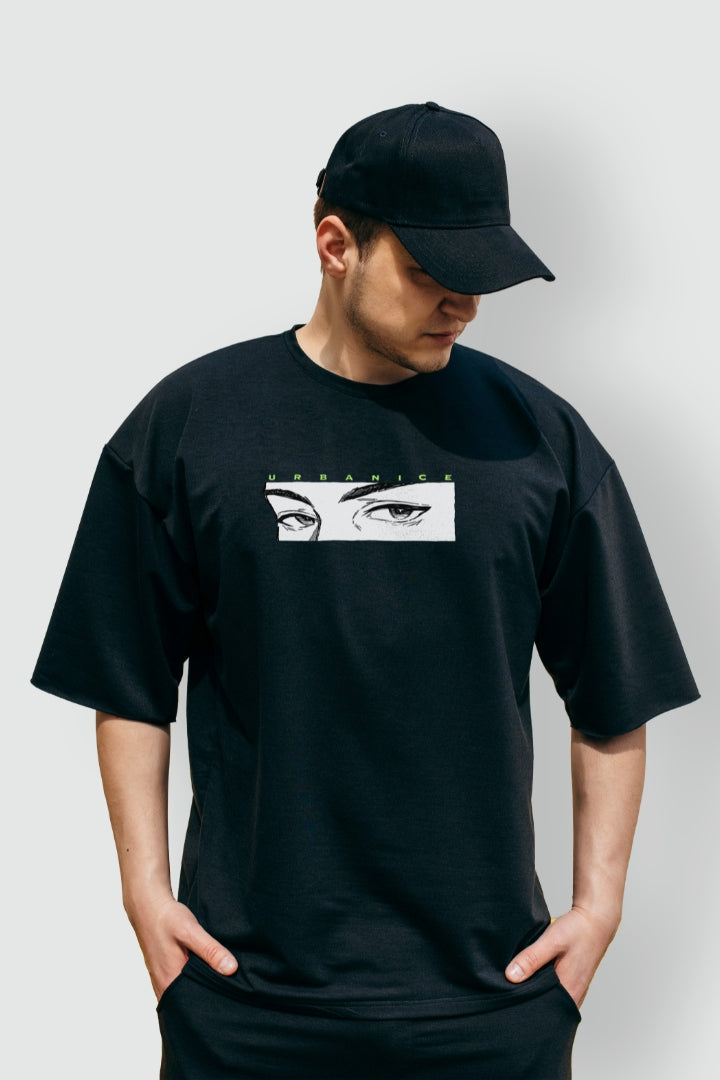 Men's Anime Eye Graphic Printed Oversize T-shirt - URBANICE