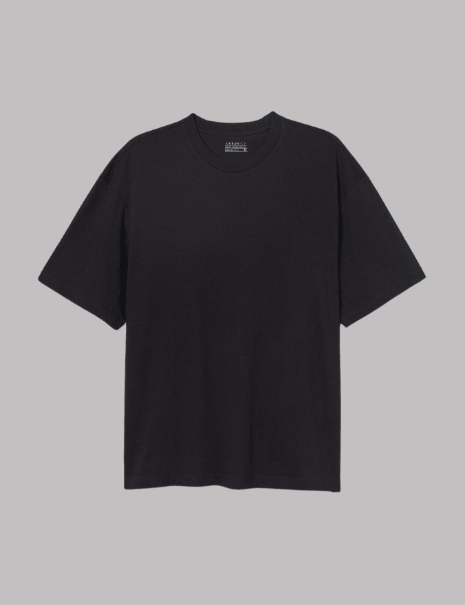 Basic Black Oversize Men T-shirt-URBANICE