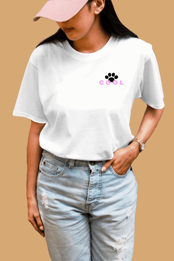 Women Be Cool Dog Graphic Printed Oversize T-shirt