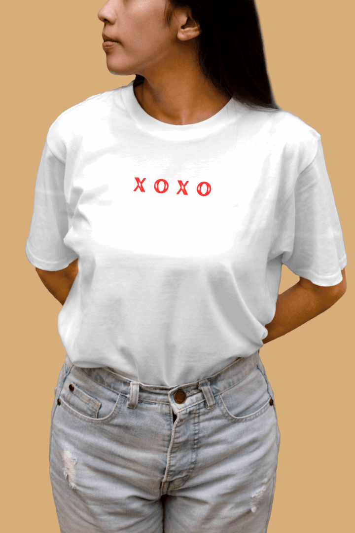 Women Xoxo Graphic Printed Oversize T-shirt