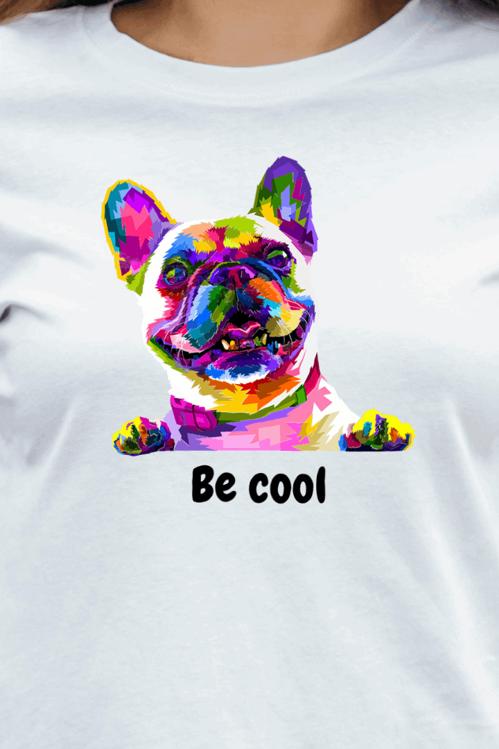 Regular Women Be Cool Colorful Dog Graphic Printed Tshirt