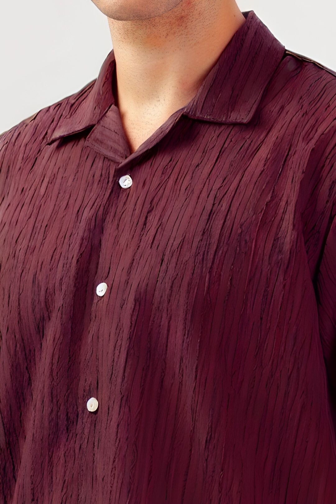 Men's Maroon Half Sleeve Light Weight Texture Shirt