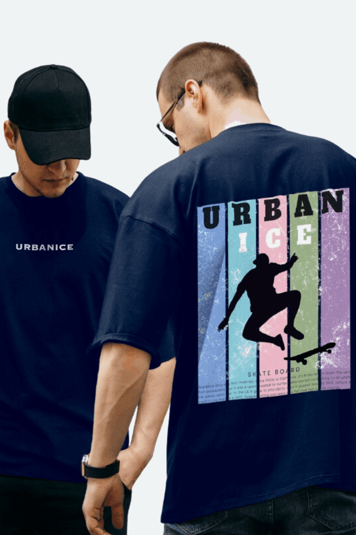 Men's Skating Shadow  Graphic Printed Oversize T-shirt