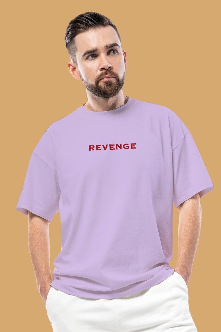 Men's You are Done Revenge Lavender Front Graphic Printed Oversize T-shirt