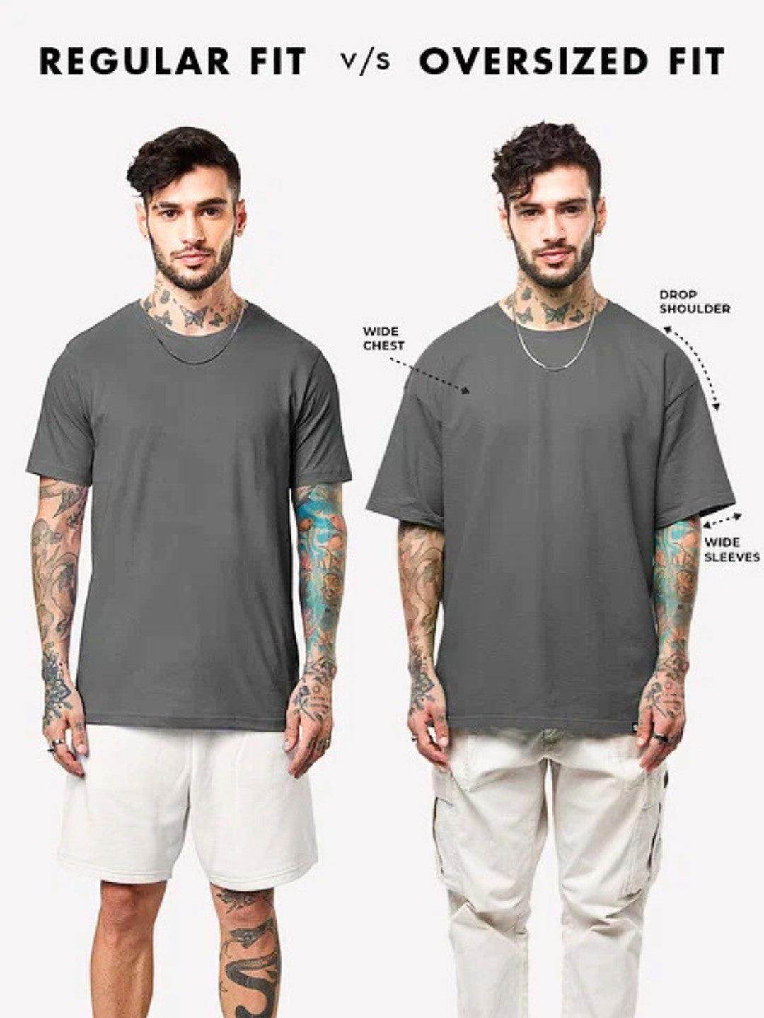 Men's Black Panda Graphic Printed Oversized T-Shirt - URBANICE