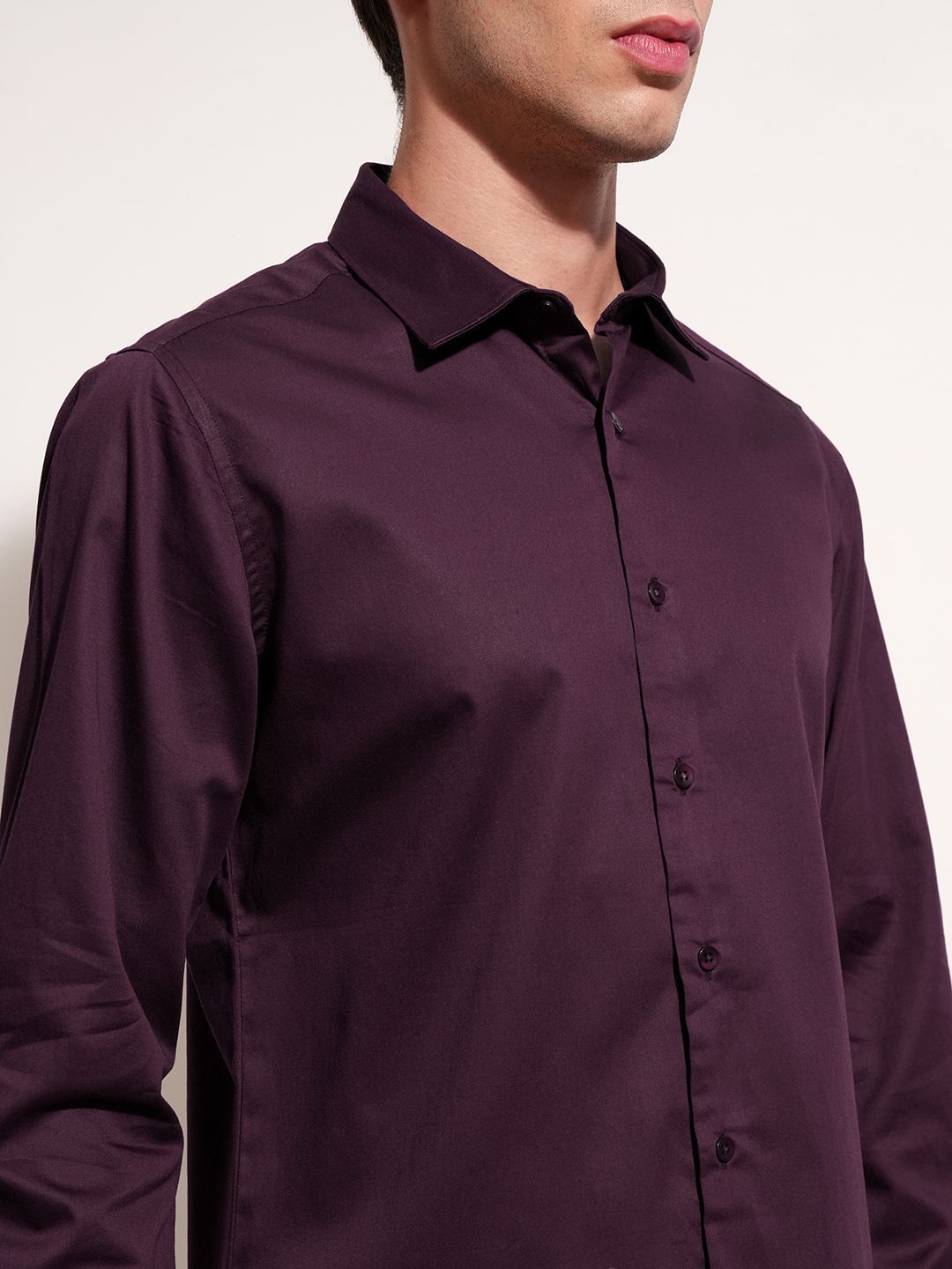 Men's Slim Fit Purple Formal Shirt