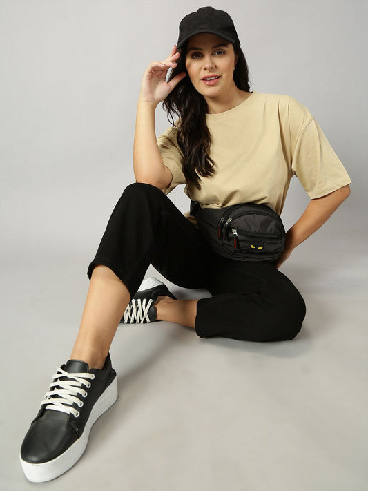 Women Beige Oversized T-shirt