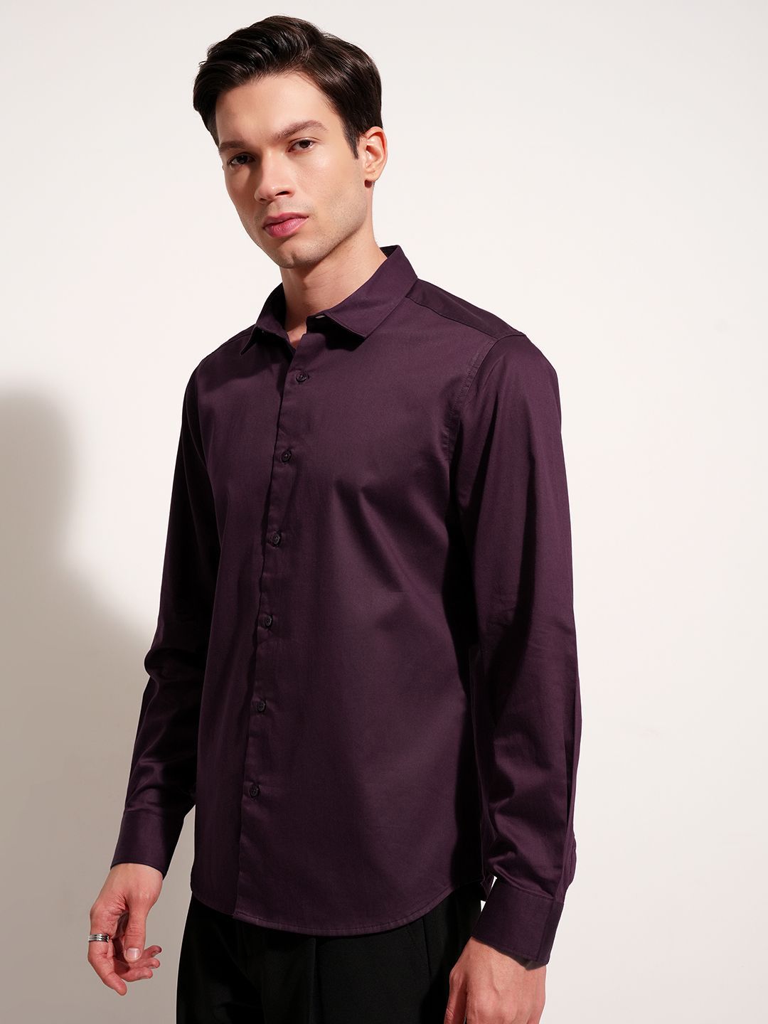 Men's Slim Fit Purple Formal Shirt