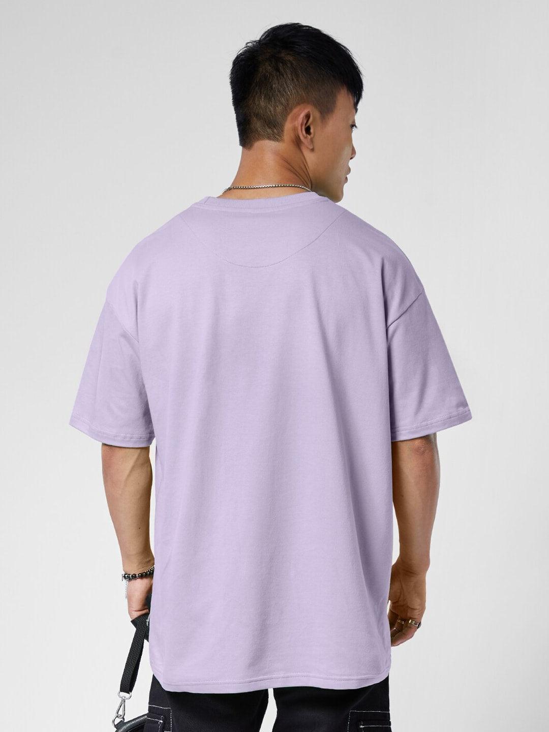 Basic Lavender Oversize Men T-shirt-URBANICE